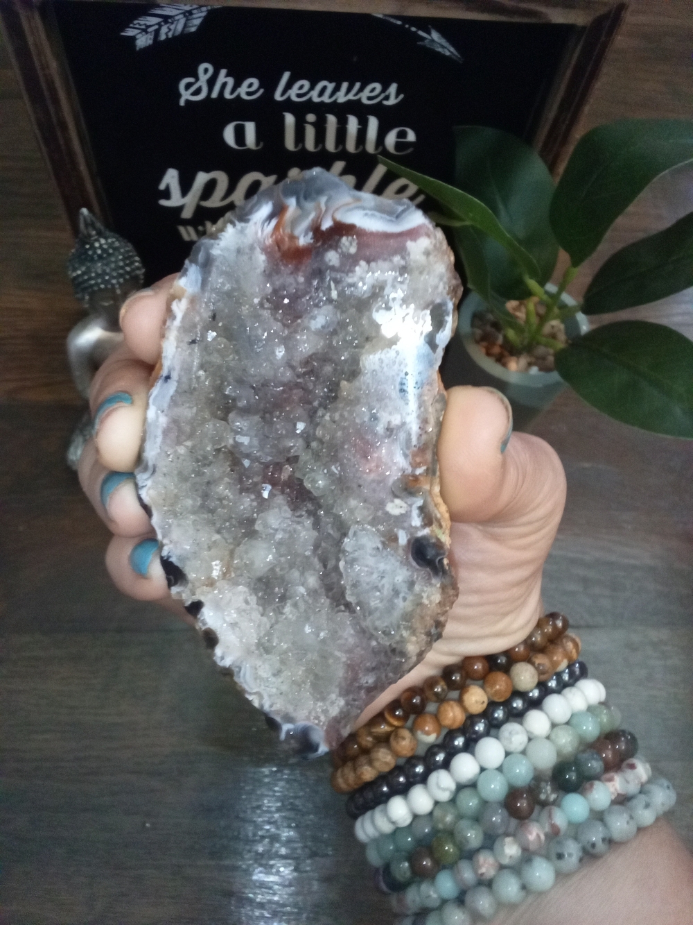 Natural Agate Geode From Brazil Decorative Crystal